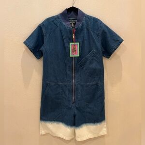 Houston White mens short denim jumpsuit, size small, NWT